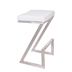 Atlantis 26" Height Backless Counter Stool in Brushed Stainless Steel finish with White Faux Leather