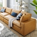 Commix Down Filled Overstuffed Vegan Leather 4-Seater Sofa - Tan - MOD12312
