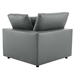 Commix Down Filled Overstuffed Vegan Leather 5-Piece Sectional Sofa - Gray- Style C - MOD12317