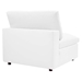 Commix Down Filled Overstuffed Vegan Leather 3-Seater Sofa - White - MOD12318