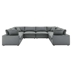 Commix Down Filled Overstuffed Vegan Leather 8-Piece Sectional Sofa - Gray