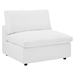 Commix Down Filled Overstuffed Vegan Leather 7-Piece Sectional Sofa - White - MOD12350