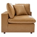 Commix Down Filled Overstuffed Vegan Leather 5-Piece Sectional Sofa - Tan- Style C - MOD12356