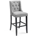 Baronet Tufted Button Upholstered Fabric Bar Stool - Light Gray