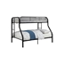 Teledona Transitional Metal Twin Over Full Bunk Bed in Black