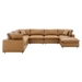 Commix Down Filled Overstuffed Vegan Leather 7-Piece Sectional Sofa - Tan- Style B - MOD12351