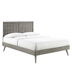 Alana Full Wood Platform Bed With Splayed Legs - Gray