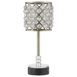 Auriana 23.5"H Table Lamp - Antique Brass Finish Metal - Crystal Shade 