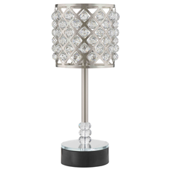 Auriana 23.5"H Table Lamp - Brushed Chrome Finish Metal - Crystal Shade 