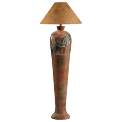 Ambiance 62"H Floor Lamp - Hydrocal - Indian Deer Brown - Parchment Shade 