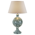 Aurala 28"H Table Lamp - Jade Green Fabric Shade - Hydrocal