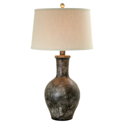 Astara 29"H Table Lamp - Slate Transparent Fabric Shade - Brown Hydrocal Base 