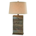 Aspenvale 30.5"H Table Lamp - Seal Blue Rock Fabric Shade - Brown Hydrocal Base