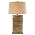 Aspenvale 30.5"H Table Lamp - Hydrocal - Walnut And Oak - Fabric Shade