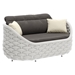 Coral Reef Loveseat Gray - White Powder Coated Aluminum Legs - ZUO5947