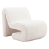 Opam Accent Chair - White - Corduroy 100% Polyester Fabric