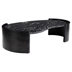 Tartini Coffee Table with Black Marble Top and Painted Mango Wood Base - Black