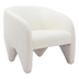 Lopta Accent Chair - White - Shearling Style Fabric