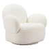 Pilka Swivel Chair - White - Shearling Style Fabric