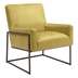 New York Accent Chair - Olive Green Velvet Fabric - Bronze Finish Legs