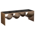 Reed Coffee Table with 4-Partition Shelves - Brass and Black