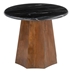 Aipe Accent Table with Marble Top and Acacia Wood Body - Black and Brown