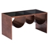 Aveiro Coffee Table with 3-Partition Shelves - Copper and Black