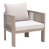 Rebel Accent Chair - Beige - Brown Faux Wood Frame