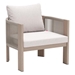 Rebel Accent Chair - Beige - Brown Faux Wood Frame - ZUO6450