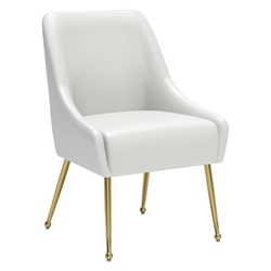 Maxine Dining Chair - White and Gold 