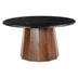 Aipe Coffee Table with Marble Top and Acacia Wood Body - Black and Brown