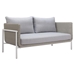 Frais 31"W x 58"L Loveseat - Gray - White Powder Coated Aluminum Frame and Legs - ZUO6676