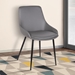 Mia Contemporary Dining Chair in Gray Faux Leather with Black Powder Coated Metal Legs - ARL1747