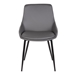 Mia Contemporary Dining Chair in Gray Faux Leather with Black Powder Coated Metal Legs - ARL1747