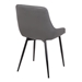 Mia Contemporary Dining Chair in Gray Faux Leather with Black Powder Coated Metal Legs - ARL1747