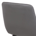 Mia Contemporary Dining Chair in Gray Faux Leather with Black Powder Coated Metal Legs - ARL1747