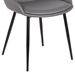 Mia Contemporary Dining Chair in Gray Faux Leather with Black Powder Coated Metal Legs - ARL1747