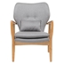 Eldra Accent Chair - Grey Fabric Upholstery - Mid-Century Modern