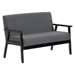 Rizoni 45" Loveseat and Coffee Table Combo - Gray Linen Upholstery - Solid Wood Frame - CAB1009