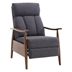 Brynmere Accent Armchair with Solid Wood Frame - Dark Gray Linen Upholstery - Brown Finish Legs