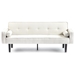 Floremia Loveseat Sofa Bed with Armrests - Beige Velvet Upholstery - Solid Wood Feet - CAB1013