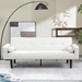 Floremia Loveseat Sofa Bed with Armrests - Beige Velvet Upholstery - Solid Wood Feet - CAB1013