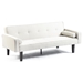 Floremia Loveseat Sofa Bed with Armrests - Beige Velvet Upholstery - Solid Wood Feet - CAB1013