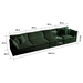 Eugene 146" Free Combination Modular Sofa - Green Chenille Fabric Upholstery - Solid Wood Frame - CAB1014