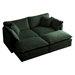 Dover 76" - 4-Piece Sectional Sofa with 2 Ottomans - Green Chenille Fabric - Solid Wood Frame - CAB1016