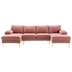 Repose 110" U-Shaped Sectional Sofa - Pink Chenille - Solid Wood Frame - Black Legs