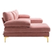 Repose 110" U-Shaped Sectional Sofa - Pink Chenille - Solid Wood Frame - Black Legs - CAB1021