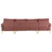 Repose 110" U-Shaped Sectional Sofa - Pink Chenille - Solid Wood Frame - Black Legs - CAB1021