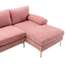 Repose 110" U-Shaped Sectional Sofa - Pink Chenille - Solid Wood Frame - Black Legs - CAB1021