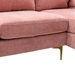 Repose 110" U-Shaped Sectional Sofa - Pink Chenille - Solid Wood Frame - Black Legs - CAB1021